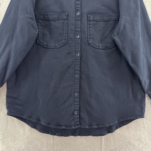 Good American Shacket Womens 4/XL Black Vintage Wash Button Up Jacket Shirt - Picture 4 of 13